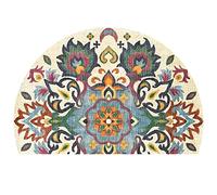 Felpudo semicircular grande, alfombra de entrada de flores vintage para decoración del hogar interior y exterior, tapete de bienvenida retro para entrada y puerta de entrada