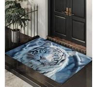 Felpudo Tigre De Blancanieves Estilo De Ilustración Realista,Antideslizante,Estera Rectangular Lavable A Máquina De Poliéster Para Entrada,Cocina,Dormitorio,Baño,Decoración Del Hogar,90X150Cm
