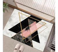 Felpudo Triángulo Geométrico para Entrada Casa, Alfombra Limpia Zapatos, Felpudo Exterior/Interior, Textura Mármol 60 X 90 Cm(Marfil) Suave, Cómodo Y Duradero Lavable A Máquina