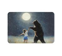 Felpudo Vino Exterior 40X60Cm Oso Negro Bailando Felpudo De Barrera Antideslizante Alfombra para Puerta Suave Alfombra Entrada para Cocina, Entrada Casa, Terraza