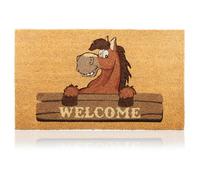 Felpudo Welcome Caballo de Fibra Coco - 70x40cm - Felpudos Antideslizantes - Felpudos Originales para la Entrada a Casa, Pasillos, Puertas de Exterior - Accesorios para el Hogar - Material Resistente