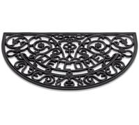Felpudo Welcome con aspecto de hierro fundido como alfombrilla de goma para exteriores, resistente a la intemperie, 40 x 60 cm, para exteriores, felpudo para puerta de casa, jardín, felpudo