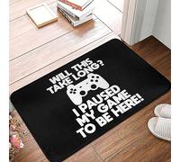 Felpudo Will This Take Long I Paused My Game To Be Here Felpudos Entrada Durable Alfombrilla Antideslizante Impermeable Alfombra Exterior para Entrada Casa Jardín Dormitorio 40X60Cm