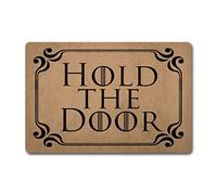 Felpudo ZQH WelcomeDoor con diseño de Juego de Tronos y texto "Hold The Door", con monograma, de tela no tejida, con parte superior de goma antideslizante, de 60 x 40 cm