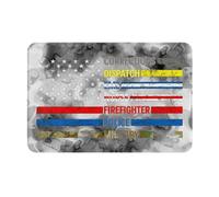 Felpudos American Thin Blue Line Flag For Supporting Our First Responders Alfombras Baño Antisuciedad Alfombra De Entrada Absorbentes Felpudo para Oficina Jardín Cocina 40X60 CM