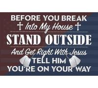 Felpudos Antes De Entrar A Mi Casa, Quédate Afuera Y Ponte En Paz con Jesús Felpudo Interior Antisuciedad Doormat Suaves Alfombra De Entrada para Oficina Jardín 40X60 CM