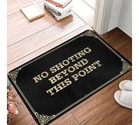 Felpudos antideslizantes para puerta de baño para exteriores, no disparan más allá de este punto, absorbente de agua, perfil bajo, impermeable, para suelo exterior (40 x 60 cm)
