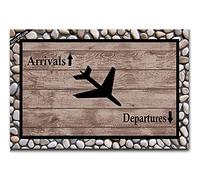 Felpudos Arrivals and Departures Airplane Felpudo Impermeable Alfombra De Entrada Absorbentes Doormat para Cocina Dormitorio Portón 40X60 CM