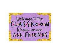 Felpudos Aula Bienvenidos Al Aula Donde Todos Somos Amigos Morados Felpudo Absorbentes Alfombra De Entrada Resistente para Jardín Cocina 40X60 Cm