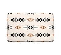 Felpudos Azteca Marrón Negro Boho Vintage Geométrico Patrón Simple Tribal del Suroeste Felpudo Exterior Modernas Personalizado Alfombra Limpia, para Interior O Exterior, Salon, Bañera, 40x60cm
