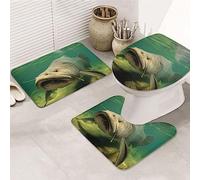 Felpudos Bagre Submarino Antideslizante Doormat Resistente Alfombras Baño para Alfombrilla De Baño + Contorno + Funda para Tapa De Inodoro 3 Piece Set