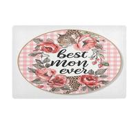 Felpudos Best Mom Ever Leopard Plaid Felpudo Interior Antisuciedad Doormat Absorbentes Alfombra De Entrada para Portón Cocina Oficina 40X60 CM