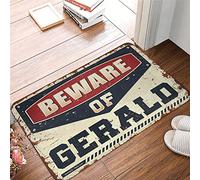 Felpudos Beware Of Gerald, alfombra de espuma para baño con área geométrica antifatiga (50 x 80 cm)