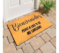 Felpudos Bienvenidos Pero A Las 9 Se Me Largan Español Felpudo Suaves Doormat Resistente para Dormitorio Jardín 40X60 Cm