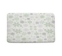Felpudos Christmas Snowflake Gray Sage Green Snowflake Vintage Rustic Winter Holiday Merry Christmas Antisuciedad Felpudo Interior Suaves Felpudo para Cocina Jardín Dormitorio 40X60 CM