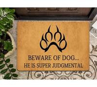 Felpudos Cuidado con El Perro, Es Súper Crítico. Doormat Suaves Felpudo Interior Absorbentes Alfombras Baño para Cocina Dormitorio Jardín 40X60 Cm