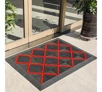 Felpudos de entrada exterior Funcionales, felpudos de entrada comercial, alfombrillas de empalme encajables, antideslizantes, Patio, para todo clima, drenaje (tamaño: 17,8 x 27,9 x 180,8 cm, cuello