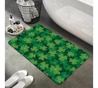 Felpudos de habitación 3D con patrón de trébol, Entrada de Porche Verde Estilo nórdico, Alfombra Antideslizante del Dormitorio, Alfombra de baño, felpudo-40x60cm