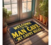 Felpudos divertidos para entrada al aire libre Welcome To The Man Cave: My Cavern Rules Felpudo de bienvenida personalizado (40 x 60 cm)