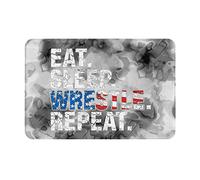 Felpudos Eat Sleep Wrestle Repeat Wrestling Alfombra De Entrada Impermeable Alfombras Baño Absorbentes Doormat para Cocina Oficina Portón 40X60 CM