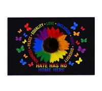 Felpudos El Odio No Tiene Cabida Aquí. Bondad, Paz, Igualdad, Amor Q Felpudo Interior Absorbentes Doormat Resistente Alfombras Baño para Cocina Oficina Portón 40X60 Cm