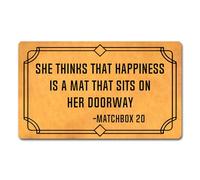 Felpudos Ella Piensa Que La Felicidad Es Una Puerta De Entrada Doormat Absorbentes Felpudo Interior Suaves para Cocina Portón 40X60 Cm