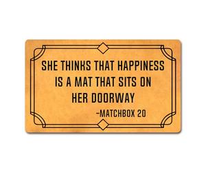 Felpudos Ella Piensa Que La Felicidad Es Una Puerta De Entrada Doormat Absorbentes Felpudo Interior Suaves para Cocina Portón 40X60 Cm