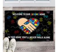 Felpudos En Este Hogar Nunca Caminarás Solo Felpudo Interior Antisuciedad Felpudo Impermeable Alfombras Baño para Cocina Portón Oficina 40X60 Cm