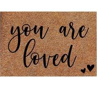 Felpudos Eres Amado Amor Corazón Alfombra De Entrada Absorbentes Alfombras Baño Antisuciedad Doormat para Cocina Oficina Jardín 40X60 Cm