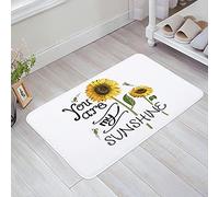 Felpudos Eres Mi Girasol Abeja, Estilo Rural, Fondo White Felpudo Exterior Microfibra Absorbente Alfombra Limpia, para Terraza, Salon, Jardín, Cocina, 40x60cm