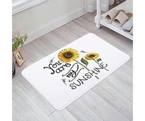 Felpudos Eres Mi Girasol Abeja, Estilo Rural, Fondo White Felpudo Exterior Microfibra Absorbente Alfombra Limpia, para Terraza, Salon, Jardín, Cocina, 40x60cm