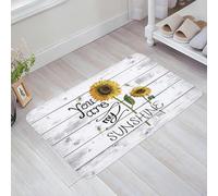 Felpudos Eres Mi Girasol del Sol, Abeja, Textura De Madera Felpudo Exterior Lavable A Máquina Antideslizante Alfombra Interior, para Salon, Jardín, Pasillo, Interior O Exterior, 40x60cm