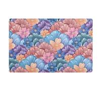 Felpudos Fantasías Sirenas Escama Flores Felpudo Interior Suaves Doormat Antisuciedad Alfombra De Entrada para Portón Dormitorio Oficina 40X60 Cm