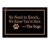 Felpudos Front No Need To Knock We Know You'Re Here The Dog Alfombras Baño Suaves Felpudo Impermeable Doormat para Dormitorio Oficina Portón 40X60 CM
