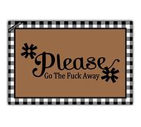 Felpudos Front Please Go The Fuck Away Funny Alfombra De Entrada Resistente Felpudo Interior Antisuciedad Doormat para Oficina Portón Jardín 40X60 CM