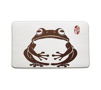 Felpudos Funny Forg Cute Asian Style Animal Frog Traditional Japanese Anime Ink Art Vintage Felpudo Antisuciedad Doormat Absorbentes Alfombras Baño para Portón Oficina Cocina 40X60 CM