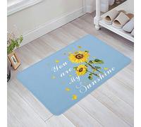 Felpudos Girasol Rústico con Butterfly Eres Mi Rayo De Sol Azul Felpudos para Entrada De Casa Microfibra Personalizado Alfombra Interior, para Bañera, Ducha, Jardín, Cocina, 40x60cm