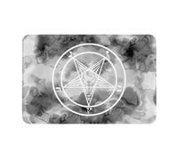 Felpudos Goat of Mendes Pentagram Satan Satanic Baphomet Alfombras Baño Impermeable Felpudo Absorbentes Alfombra De Entrada para Oficina Portón Jardín 40X60 CM
