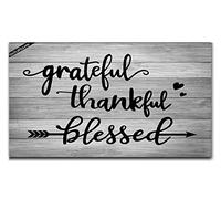 Felpudos Grateful & Thankful & Blessed Alfombra De Entrada Suaves Felpudo Absorbentes Felpudo Interior para Dormitorio Jardín Portón 40X60 CM