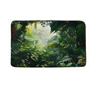 Felpudos Green Nature Tropical Plant Rain Leaves Natural Scenery Felpudo Interior Absorbentes Felpudo Suaves Alfombra De Entrada para Cocina Oficina Portón 40X60 CM