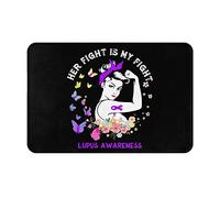Felpudos Her Fight Is My Fight Lupus Awareness Support Lupus Warrior Felpudo Interior Suaves Doormat Absorbentes Alfombras Baño para Dormitorio Cocina Jardín 40X60 CM