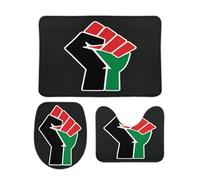 Felpudos Historia Negra Poder Negro Orgullo Africano Impermeable Felpudo Resistente Felpudo Interior para Alfombrilla De Baño + Contorno + Funda para Tapa De Inodoro 3 Piece Set