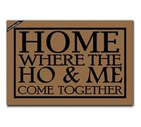 Felpudos Home, Where The Ho & Me Come Together Alfombras Baño Antisuciedad Alfombra De Entrada Impermeable Felpudo para Jardín Oficina Portón 40X60 CM