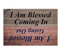 Felpudos I Am Blessed Coming In and Going out Welcome Felpudo Suaves Alfombra De Entrada Impermeable Doormat para Cocina Jardín Portón 40X60 CM