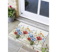 Felpudos Independence Day Poppy Felpudo Interior Antisuciedad Alfombras Baño Impermeable Doormat para Cocina Portón Jardín 40X60 CM