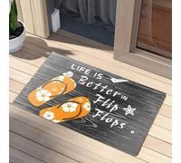 Felpudos La Vida Es Mejor En Chanclas Alfombras Baño Suaves Doormat Absorbentes Felpudo Interior para Cocina Oficina Dormitorio 40X60 Cm