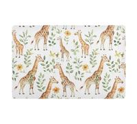 Felpudos Las Hojas De Jirafa Florecen Alfombra De Entrada Absorbentes Doormat Suaves Alfombras Baño para Jardín Dormitorio Oficina 40X60 Cm
