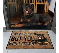 Felpudos Lindos Rottweilers Que Puedes Conseguir Pero No Podrás Salir Patrón De Patas De Perro Felpudo Interior Impermeable Doormat Resistente para Cocina Portón 40X60 Cm