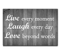 Felpudos Live Every Moment Laugh Every Day Love Beyond Words Felpudo Antisuciedad Doormat Impermeable Alfombra De Entrada para Portón Dormitorio Jardín 40X60 CM
