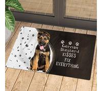 Felpudos Los Besos De Cachorro De Perro Pastor Lo Arreglan Todo Alfombra De Entrada Antisuciedad Felpudo Resistente para Oficina Portón 40X60 Cm